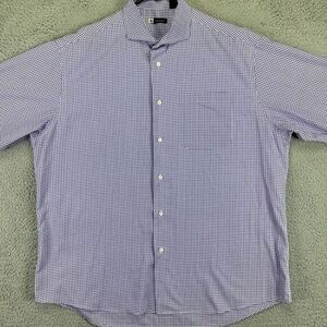 Turtleson Shirt Adult XL Purple Plaid Long‎ Sleeve Button Up Casual Outdoor Mens